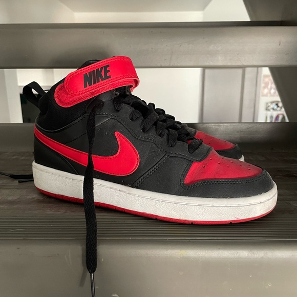 Nike Black and Red High-Top Sneakers - Picture 4 of 5
